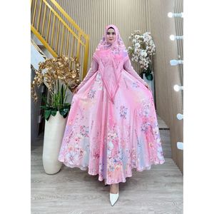 ชุด halimah สินค้าสุดหรูพิมพ์ลายแบบชาวอินโดนีเซียมีพู่ประดับด้วยผ้าใยสังเคราะห์มีฮู้ดชุดยาวบานและสวยงาม - Product Image 3