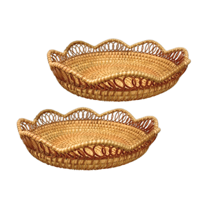 VENTA CALIENTE Desde el servicio hasta el almacenamiento: los usos infinitos de la bandeja de ratán bellamente elaborada con alta calidad - Product Image 1