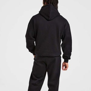 เสื้อฮู้ดผ้าฟลีซทรงหลวมสำหรับผู้ชายเสื้อฮู้ดแบบไม่มีเชือกผูกสำหรับผู้ชาย - Product Image 5