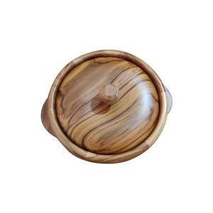 Olla de madera pulida para roti, ideal para el uso diario, almacenamiento en la cocina y presentación elegante de pan plano. Forma redonda de alta calidad en India. - Product Image 5