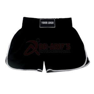 Hot Sale <b>Men's</b> MMA Muay Thai Boxing Shorts Breathable Stretch Fitness Training in <b>Black</b> for Martial Arts Fighting - Product Image 1