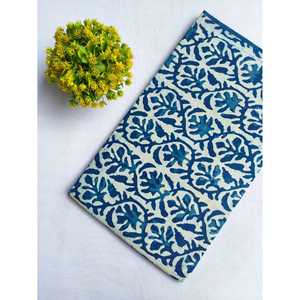 JBRBKA19 Tissu pur coton biologique imprimé à la main Bagru pour rembourrage et décoration intérieure Type de fil cardé et peigné - Product Image 1