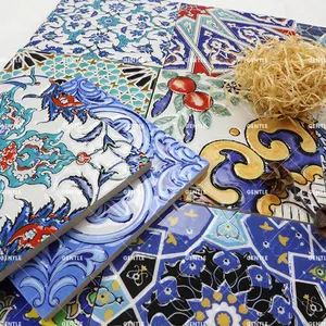 150X150Mm Keramische Kunst Tegel Kleur Geglazuurd Reliëf Unieke Marokko Patroon Tegels