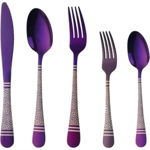 Juego de 4 cubiertos de acero inoxidable, utensilios de cocina ideales, mesa, café, uso doméstico, cubiertos chapados en Color plateado, mango de lujo en la India - Product Image 2