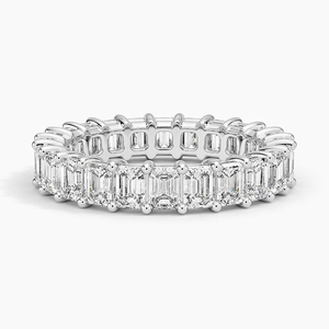 High Shine 10K Gold Emerald Cut Lab Grown Eternity Band para bodas, fiestas, celebraciones de aniversario, regalo elegante para mujeres - Product Image 5