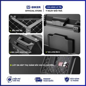 กล่องเก็บสัมภาระท้ายรถมอเตอร์ไซค์ M-Biker 36L รุ่นพรีเมียม ทำจากอะลูมิเนียม กันน้ำ ป้องกันการโจรกรรม ผลิตจากวัสดุ ABS หนัง พลาสติก และโลหะผสม - Product Image 5