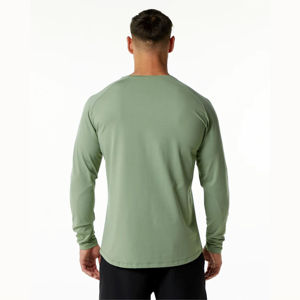 Top vente 2025 qualité supérieure Anti-rides coton T-Shirt col rond sonnerie à manches longues T-Shirt pour hommes OEM entretenu - Product Image 3