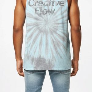 เสื้อกล้ามผู้ชายสีฟ้าอ่อน พิมพ์โลโก้ตามสั่ง ระบายอากาศ แห้งเร็ว ดีไซน์สร้างสรรค์ ลายตัวอักษรแบบไหล แนวสตรีทแวร์ลำลอง สำหรับออกกำลังกาย - Product Image 6