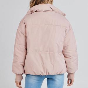 Chaqueta acolchada de manga larga para mujer sólida de invierno, chaqueta transpirable - Product Image 3