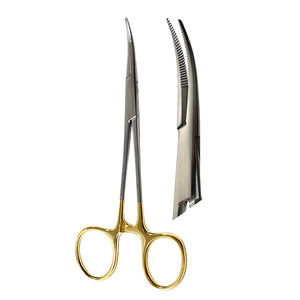 Meilleure qualité 5.5 pouces demi-or pince incurvée manuel hémostat verrouillage moustique acier métal avec anneau en or incurvé - Product Image 6