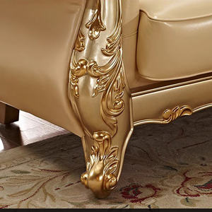 Juego de sofá europeo clásico para sala de estar, teca de Natural Color, caoba, Suar, madera maciza, madera duradera para Hotel o Villa 091023 - Product Image 5