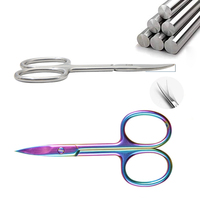 QNQ Ciseaux professionnels en acier inoxydable pour sourcils et ongles, à pointe incurvée, manche en céramique, pour droitiers, lame tranchante – Vente chaude