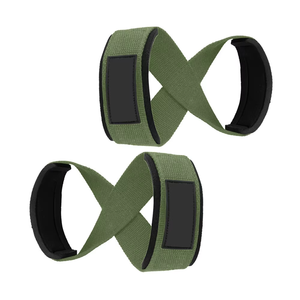Bandes de maintien pour poignets de musculation en tissu vert antidérapant, poignées de gym unisexes, équipement de fitness - Product Image 3