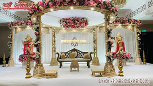 Mandap Raj Mahal para Bodas Indias, Hermosa Decoración de Mandap para Bodas en Interiores, Decoración de Mandap para Bodas al Estilo Grand Maharani, EE. UU. - Product Image 6