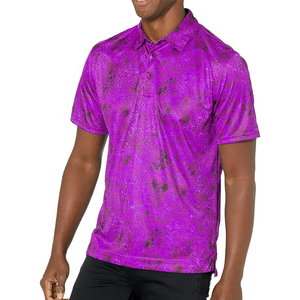 Camisa de golf de manga corta de secado rápido de algodón formal de punto sólido para hombre - Product Image 3