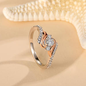 Jeulia Amore Custom Wave Engagement <b>Ring</b> with Marquise <b>Garnet</b> and Jade Birthstones in Yellow Gold - Product Image 5