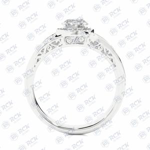 Anillo de moissanita de corte brillante redondo TCW 1,00 para mujer, vástago dividido, aniversario y regalo de cumpleaños para el amor para las celebraciones - Product Image 2