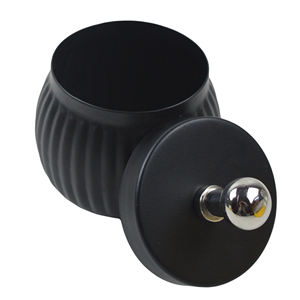 Recipiente Decorativo Económico para Almacenamiento de Especias, Contenedor de Hierro con Tapa, Perfecto para Cocina, Redondo, Plateado y Negro, Decorado, Azucarero - Product Image 5