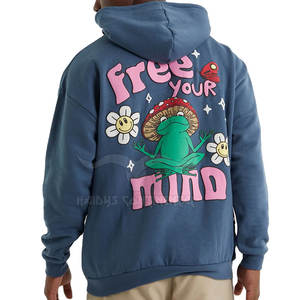 Sudaderas con capucha ligeras de alta calidad con estampado de soplo para hombres Diseño personalizado Algodón Poliéster Patrón sólido Cuello con capucha - Product Image 2