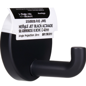 Gancho para Toldos HEWI de Poliamida 90 Negro Jet, Proyección Simple de 40 mm, 30 mm, 801.90.010 - Product Image 3