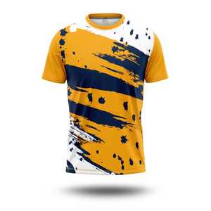 เสื้อยืดฟุตบอลผู้ชายลายทางแบบ3D เสื้อเจอร์ซีย์แขนสั้นพิมพ์ลายทางแบบเรียบง่ายฤดูร้อน - Product Image 5