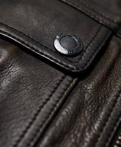 Logotipo personalizado de alta calidad, nuevo diseño 100%, abrigo suave y cálido, nuevos hombres de talla grande, cuello sentado, estilo de bolsillo, chaqueta de cuero para hombres - Product Image 4