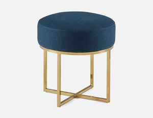 Taburete de base cruzada de tubo de hierro de Metal de terciopelo moderno de alta calidad de Compassion Collection para dormitorio, sala de estar, Hotel, uso al aire libre - Product Image 3