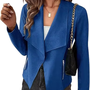 Leather Jacket for Women Motorcycle Fashion Zip Up Coat Trendy Going <b>Out</b> Jackets - Product Image 5