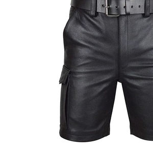 Manufacturing Latest Design Customized Logo <b>Men</b> Fashion <b>Shorts</b> / 100% Genuine <b>Leather</b> Made <b>Men</b> Fashionable Casual <b>Shorts</b> - Product Image 5