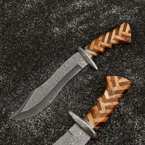 Couteau en acier D2 fait à la main 10 pouces de long Bundle Bowie Full Tang Couteaux de chasse à lame fixe avec manche en palissandre - Product Image 4