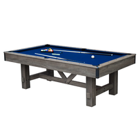 Table de billard multi-jeux de 7 pieds avec dessus de salle à manger et ping-pong comprend des bancs pour le rangement à domicile et les accessoires Finition en bois de grange