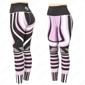 Leggings de yoga personnalisés à impression par sublimation Leggings de yoga à taille élastique - Product Image 2