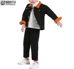 Veste en jean à boutons confortable pour bébés garçons et filles enfants et tout-petits manteaux en jean pour hommes avec logo avant pour vêtements d'extérieur d'hiver - Product Image 5