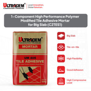 Adhésif Ultratile 405 Mortier adhésif haute performance à 1 composant pour carrelage modifié au polymère pour grandes dalles (C2TEST) - Product Image 2