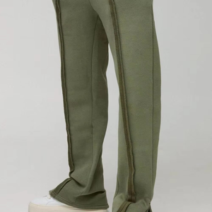 กางเกงวอร์มขาบานสำหรับผู้ชายกางเกงวอร์มผ้าคอตตอนสีพื้นระบายอากาศได้ดีออกใหม่ - Product Image 2