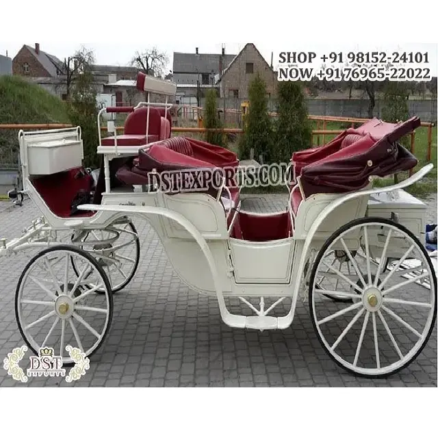 Mở phong cách Hoàng Gia Ngựa vận chuyển nhà sản xuất Touring Trắng ngựa rút ra vận chuyển Victorian phong cách trắng ngựa vận chuyển