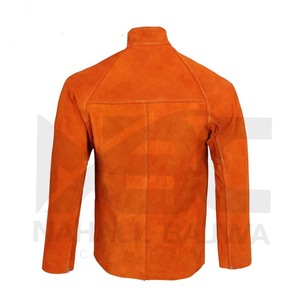 Chaqueta de soldadura de algodón 2023 FR de alta calidad 100% hecha en Pakistán con mangas de cuero ropa de seguridad - Product Image 2