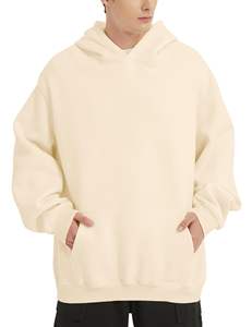 Sudadera con capucha de tela polar mezclada de algodón básico de calidad superior para hombre, sudaderas con capucha informales con dobladillo y puños acanalados para ropa de invierno - Product Image 3