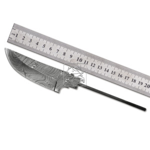 Cuchillo de acero de Damasco para caza, hoja en blanco, DD-BB-1670, cola de rata hecha a mano, para exteriores, 192 capas, escalera giratoria, gota de lluvia - Product Image 2