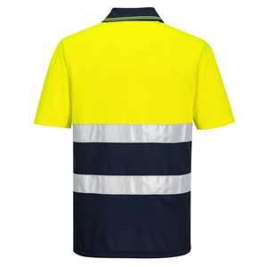 Camiseta Polo de seguridad reflectante de manga corta de alta visibilidad para hombre, ropa de seguridad reflectante para verano, OEM/ODM - Product Image 3