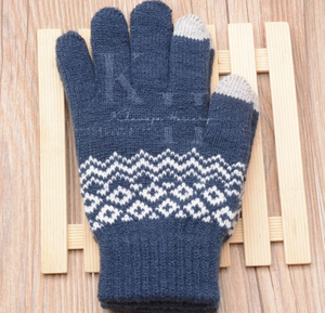 Gants d'hiver à la mode à cinq doigts de marque personnalisée Gants d'hiver extensibles, confortables et unisexes tricotés à la main - Product Image 6