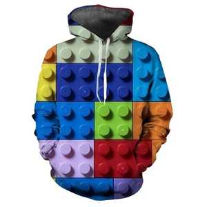 Hombres Mujeres 3D Impreso Pop Gráfico Sudadera con capucha Invierno Forrado Chaqueta bordada Diseño de patrón sólido 100% Material de punto de algodón" - Product Image 2