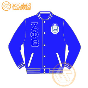 Chaqueta universitaria personalizada de Zeta Phi Beta, ropa de hermandad, alta calidad, transpirable, satén, bordado, cresta, letras, seda, para mujer - Product Image 3