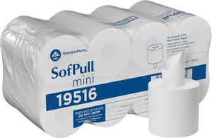 SofPull Centerpull - Rollos de Papel Higiénico Mini de 2 Capas, Blancos, 500 Hojas/Rollo, 16 Rollos/Caja (19516) - Product Image 2
