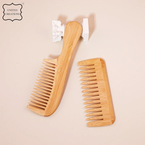 หวีไม้ไผ่แปรงหวีผมแบบกว้างเป็นมิตรกับสิ่งแวดล้อมแปรงหวีผมแบบไม่พันกัน - Product Image 6