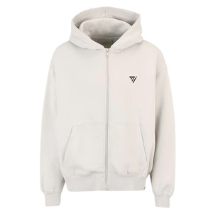 Sweat à capuche zippé pour hommes veste polaire de couleur unie sweat à capuche décontracté à manches longues avec poches automne hiver Streetwear mode - Product Image 1