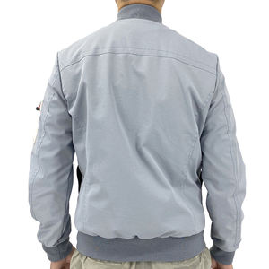 Blouson aviateur bleu ciel élégant pour hommes manteau léger à fermeture éclair Streetwear patch personnalisé tenue décontracté - Product Image 6