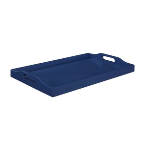 Bandeja de madera hecha a mano en color marrón intenso con forma rectangular clásica y acabado suave, perfecta para servir con estilo - Product Image 6