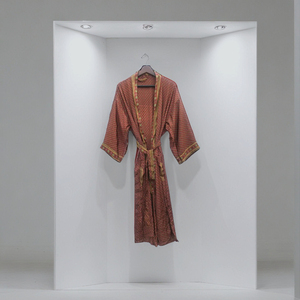 Bohème femmes longue coton Kimono Robe multicolore imprimé ethnique vêtements de détente pour Spa Resort maison Spa utiliser plage couvertures - Product Image 4