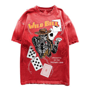 Personnalisé de Haute Qualité Surdimensionné Unisexe Sérigraphie Graphique 100% Coton Vintage Ombre Dip Dye Loose Fit T-Shirt pour Hommes - Product Image 3